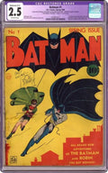 Batman (1940) 1 CGC 2.5 Restored Signed Bob Kane comic book